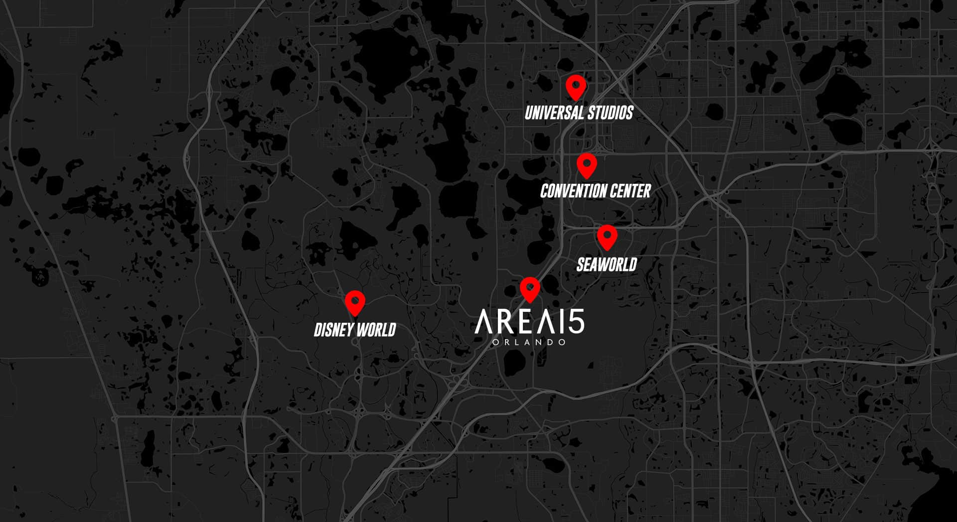 AREA15 Orlando Attractions Map